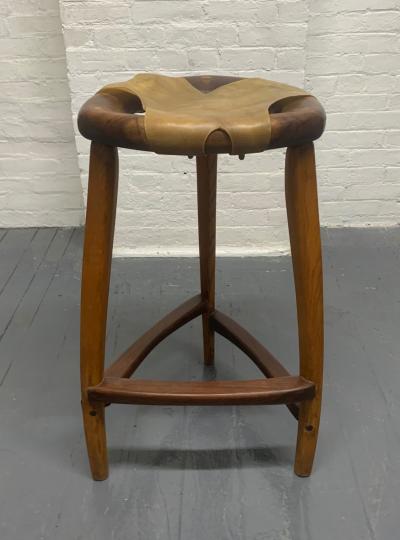 Arthur Espenet Carpenter Signed Arthur Espenet Carpenter Rawhide Stool