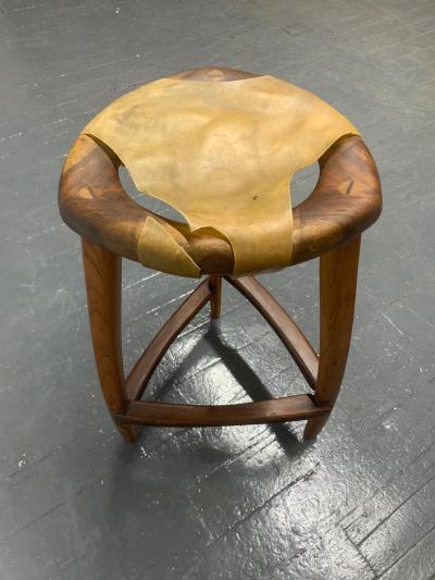 Arthur Espenet Carpenter Signed Arthur Espenet Carpenter Rawhide Stool