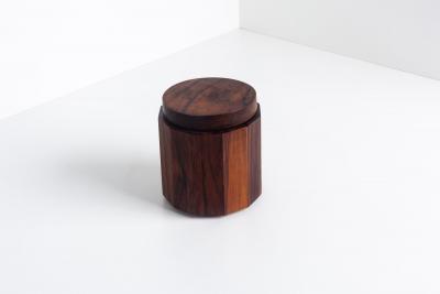 Arthur Espenet Carpenter Studio Craft Solid Rosewood Lidded Box in the Style of Arthur Espenet Carpenter