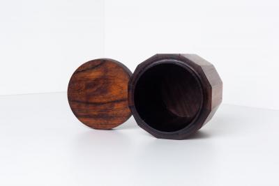 Arthur Espenet Carpenter Studio Craft Solid Rosewood Lidded Box in the Style of Arthur Espenet Carpenter
