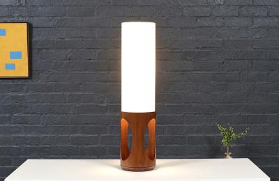 Arthur Jacobs Arthur Jacobs Korina Wood Cylinder Table Lamp for Modeline of California