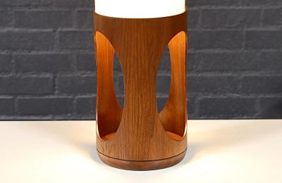 Arthur Jacobs Arthur Jacobs Korina Wood Cylinder Table Lamp for Modeline of California