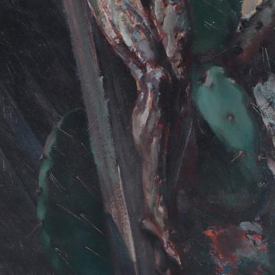 Arthur Meltzer American 1893 1989 Antique Crucifix Oil painting on masonite