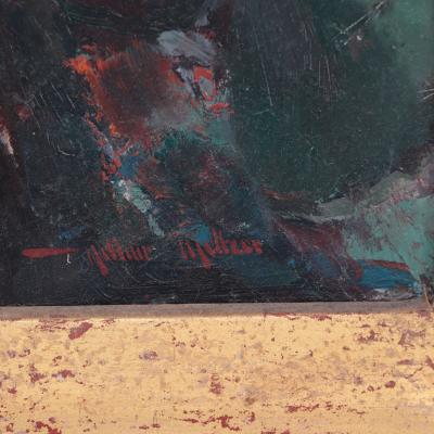 Arthur Meltzer American 1893 1989 Antique Crucifix Oil painting on masonite