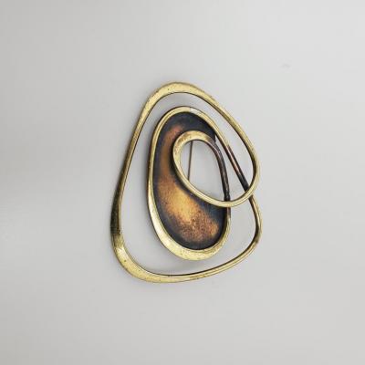 Arthur Smith Art Smith large Modernist Abstract Copper Brass Brooch