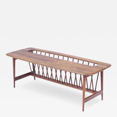 Arthur Umanoff A mid century modern Arthur Umanoff coffee table with magazine rack circa 1970 