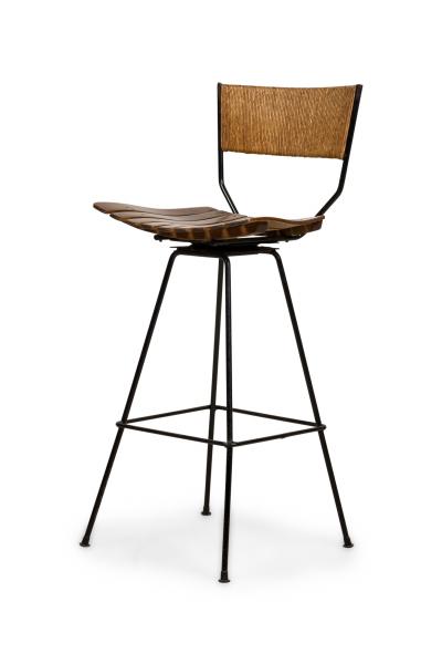 Arthur Umanoff American Mid Century Slatted Wooden Bar Stools