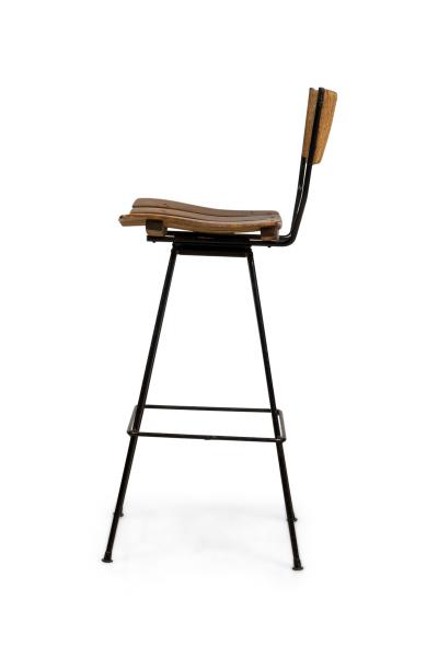 Arthur Umanoff American Mid Century Slatted Wooden Bar Stools