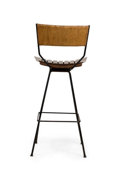 Arthur Umanoff American Mid Century Slatted Wooden Bar Stools