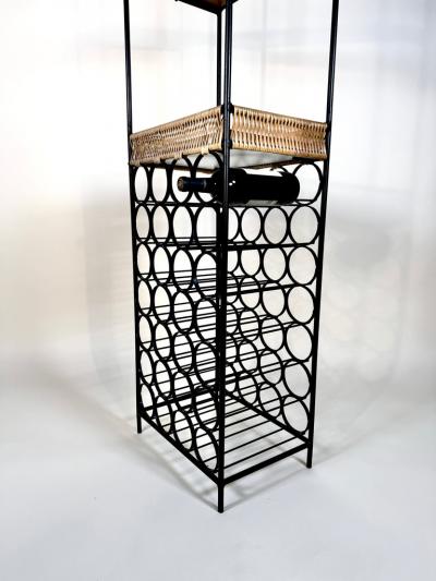 Arthur Umanoff Arthur Umanoff Iron Rattan Wine Rack with Shelves
