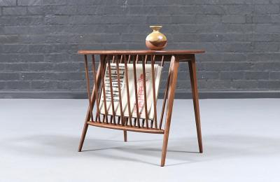 Arthur Umanoff Arthur Umanoff Mid Century Spindle Side Table With Magazine Shelf