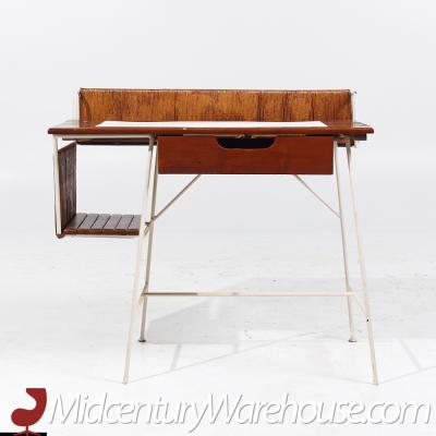 Arthur Umanoff Arthur Umanoff Mid Century Wrought Iron and Rush Desk