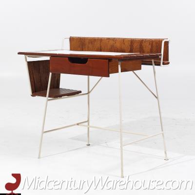 Arthur Umanoff Arthur Umanoff Mid Century Wrought Iron and Rush Desk
