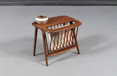 Arthur Umanoff Arthur Umanoff Vintage Spindle Side Table with Magazine Shelf