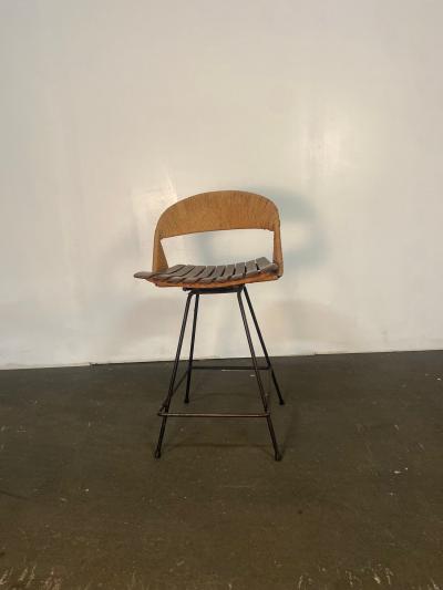 Arthur Umanoff Iron Rush Swiveling Barstool