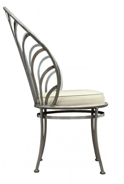 Arthur Umanoff Set of Six Stainless Postmodern Dining Chairs by Arthur Umanoff in Art Deco Form