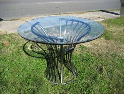 Arthur Umanoff Vintage Mid Century Arthur Umanoff Steel and Glass Table for Shaver Howard