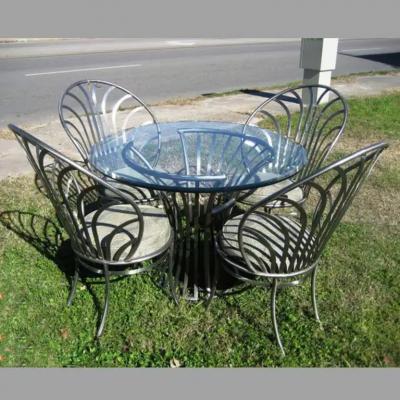 Arthur Umanoff Vintage Mid Century Arthur Umanoff Steel and Glass Table for Shaver Howard