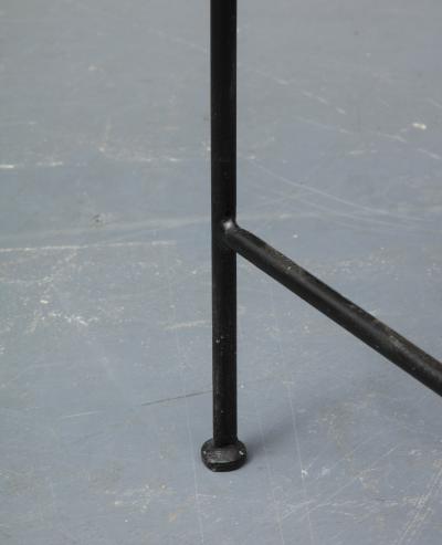 Arthur Umanoff Wood and Lacquered Black Steel Stool in the Style of Arthur Umanoff France