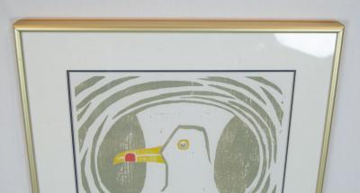 Arthur William Higgens Gull Woodblock Print