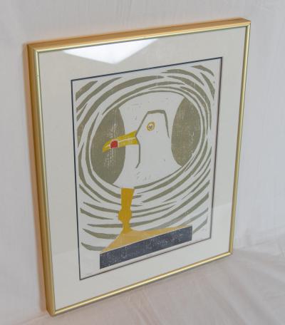 Arthur William Higgens Gull Woodblock Print