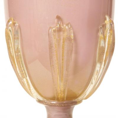 Artisan Blush Color Murano Glass Table Lamp with Avventurina 1960s