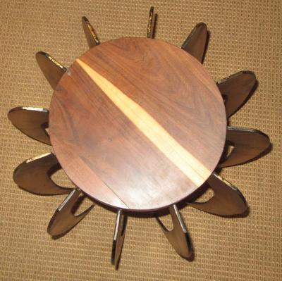 Artisan Crafted Gilt Metal and Wood Spider Side Table