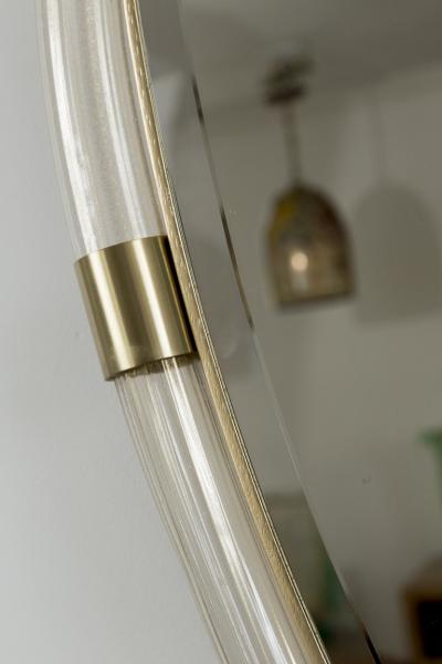 Artisan Murano Blown Gold Oval Torchere Mirror Contemporary