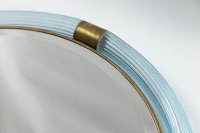 Artisan Murano Blown Gold Oval Torchere Mirror Contemporary