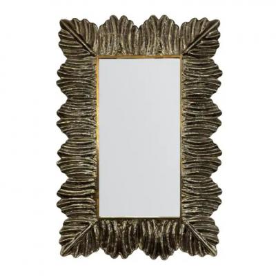 Artisan Murano Glass Leaf Mirror with Brass Adornments 2024