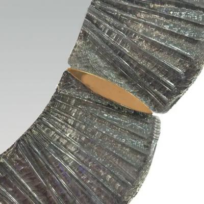 Artisan Murano Glass Tile Framed Mirror with Brass Details 