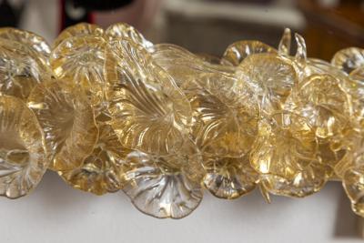 Artisan Murano Gold Blown Floral Mirror Contemporary