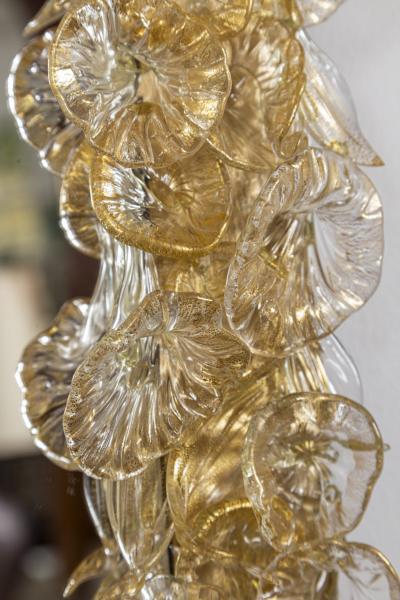 Artisan Murano Gold Blown Floral Mirror Contemporary