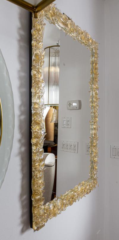 Artisan Murano Gold Blown Star Fish Mirror Contemporary