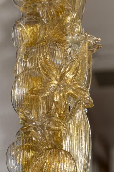 Artisan Murano Gold Blown Star Fish Mirror Contemporary