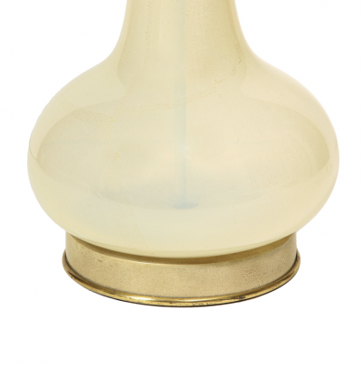 Artisan Murano Green Opaline Glass Table Lamp 1960s