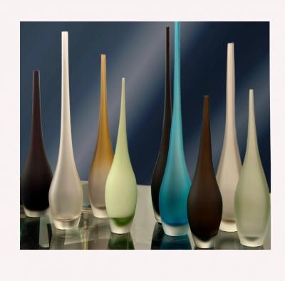 Artisan Murano Sommerso Glass Alto Vase