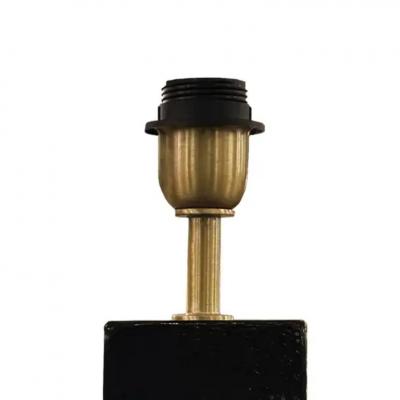 Artisan Pair of Black and Clear Murano Glass Cube Table Lamps