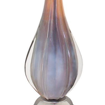 Artisan Pair of Sommerso Murano Glass Petal Top Lamps