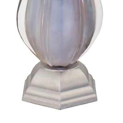 Artisan Pair of Sommerso Murano Glass Petal Top Lamps