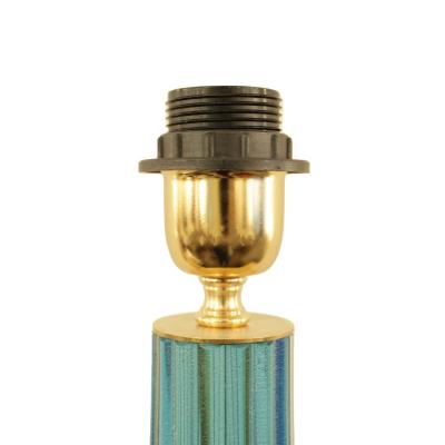 Artisan Pair of Turquoise Rigadin Glass with Aventurina Table Lamps