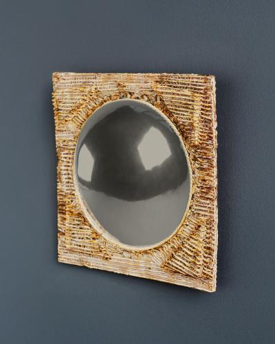 Artisanal Acetate Convex Mirror with Rope Detail Europe 20th C