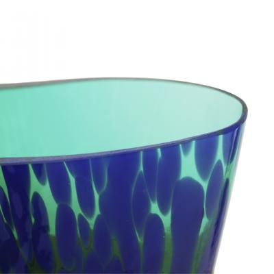 Artisanal Green Murano Glass Vase 1970s Italian Design