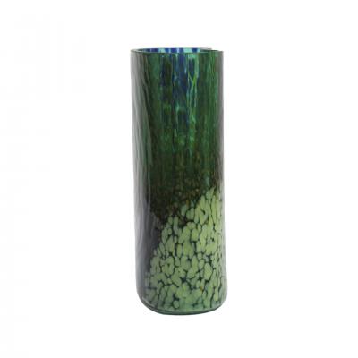 Artisanal Green Murano Glass Vase 1970s Italian Design