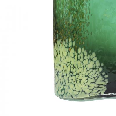 Artisanal Green Murano Glass Vase 1970s Italian Design