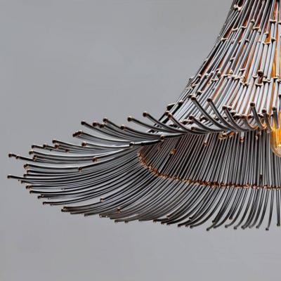 Artisanal Modern Bronze and Steel Hand Welded Pendant