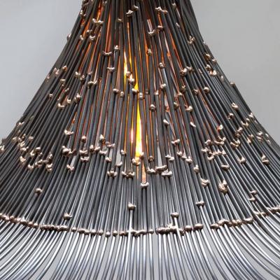 Artisanal Modern Bronze and Steel Hand Welded Pendant