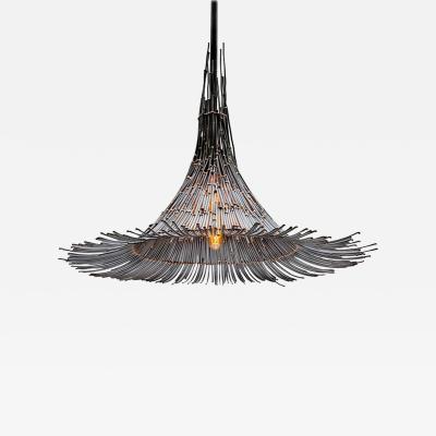 Artisanal Modern Bronze and Steel Hand Welded Pendant