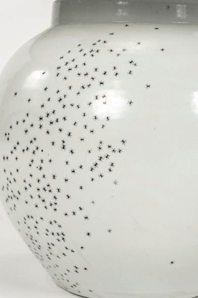 Artist Made White Ceramic Ant Lamp