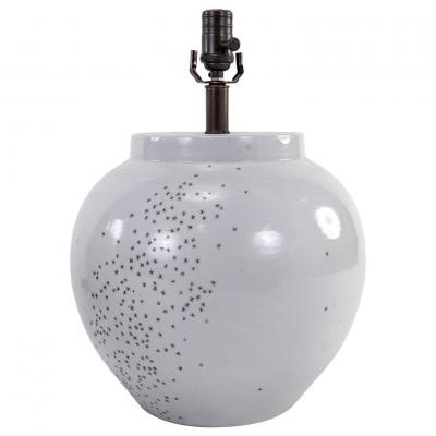 Artist Made White Ceramic Ant Lamp